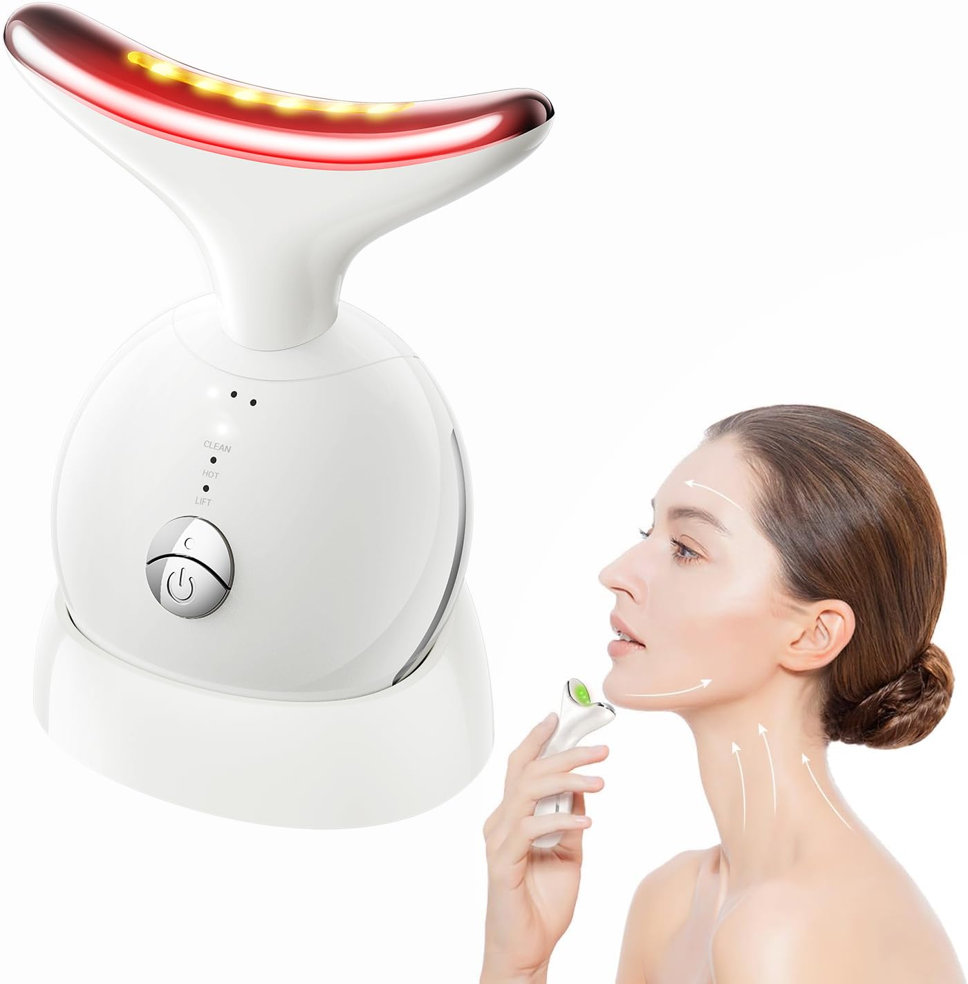 7-in-1 Face Massager Tool with Red Light Therapy for Face, Neck, and D ...