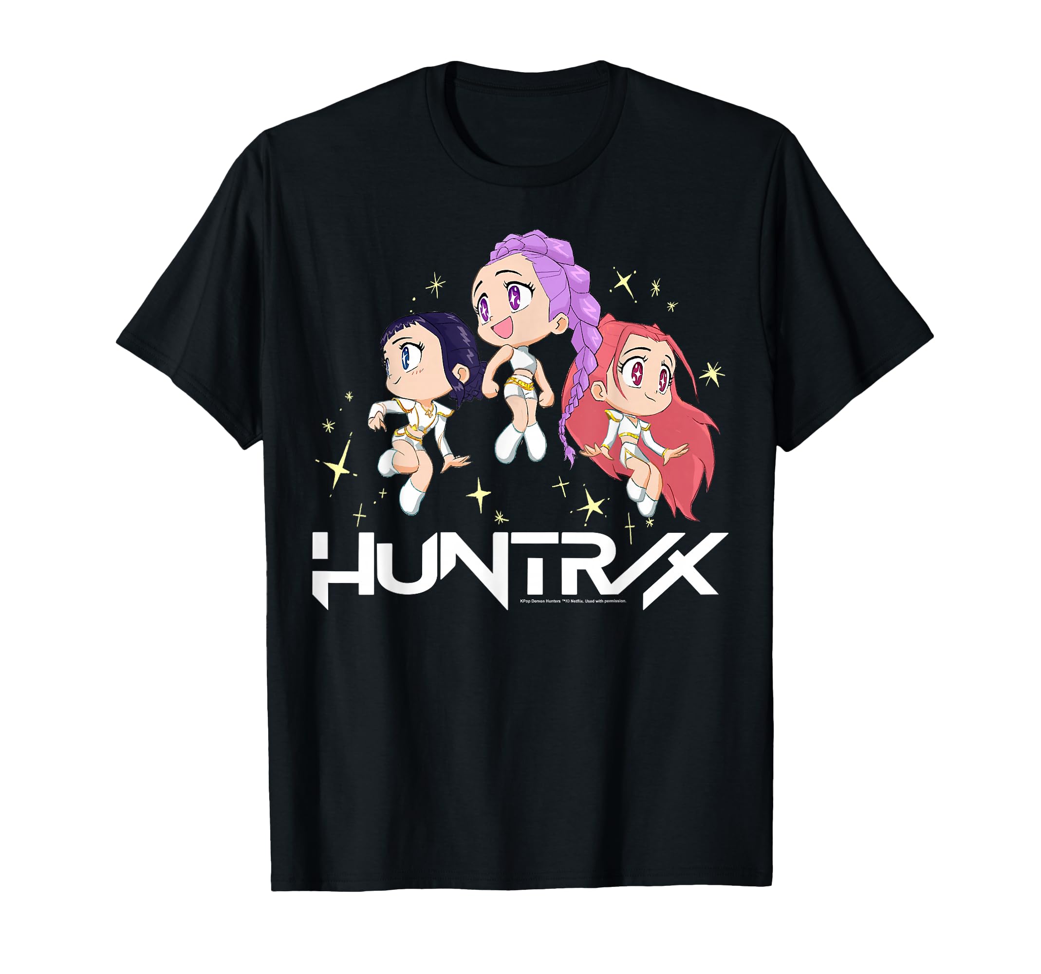 T-Shirt Enfant K-Pop Demon Hunters Huntrix Chibi Group - Cadeau Idéal Pour Fans De Kpop