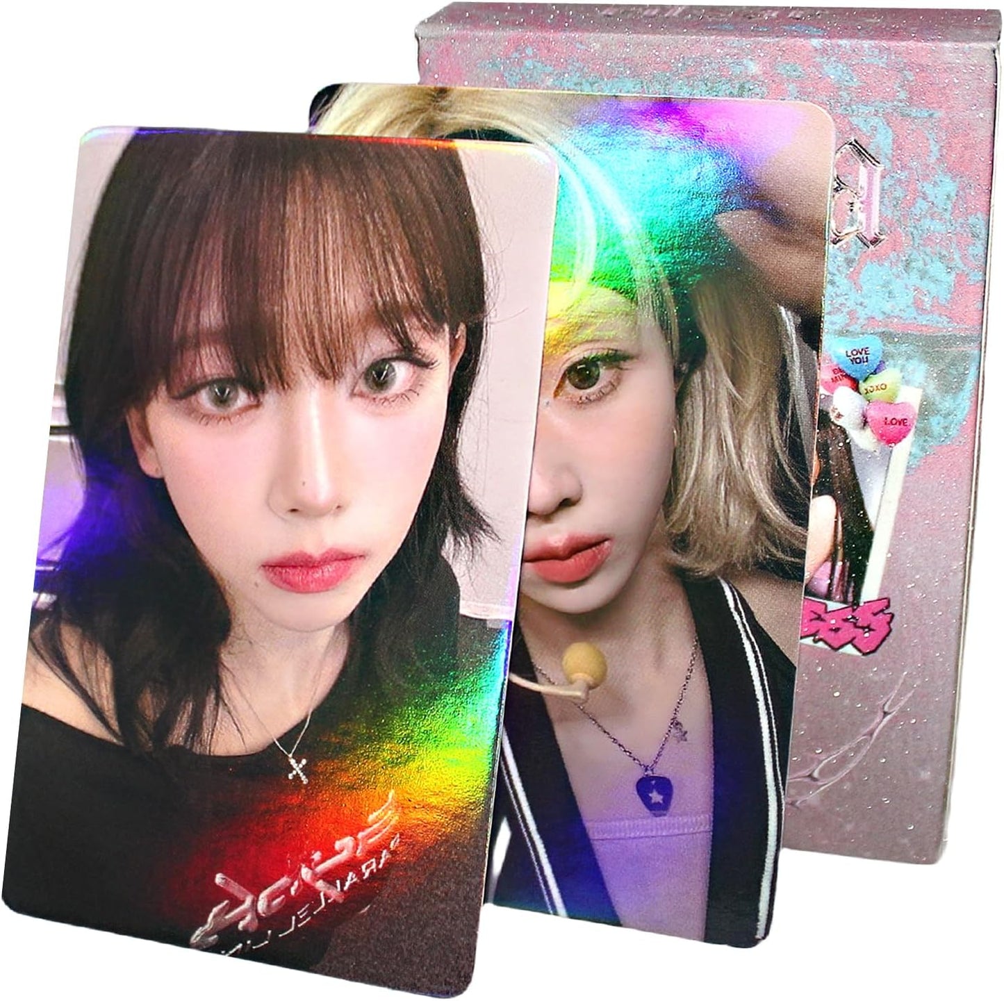 PYAJUU Aespa Laser Photocards 50pcs aespa photocard K-pop Aespa album card Aespa Merch Greeting Cards KARINA Photocard/Win....