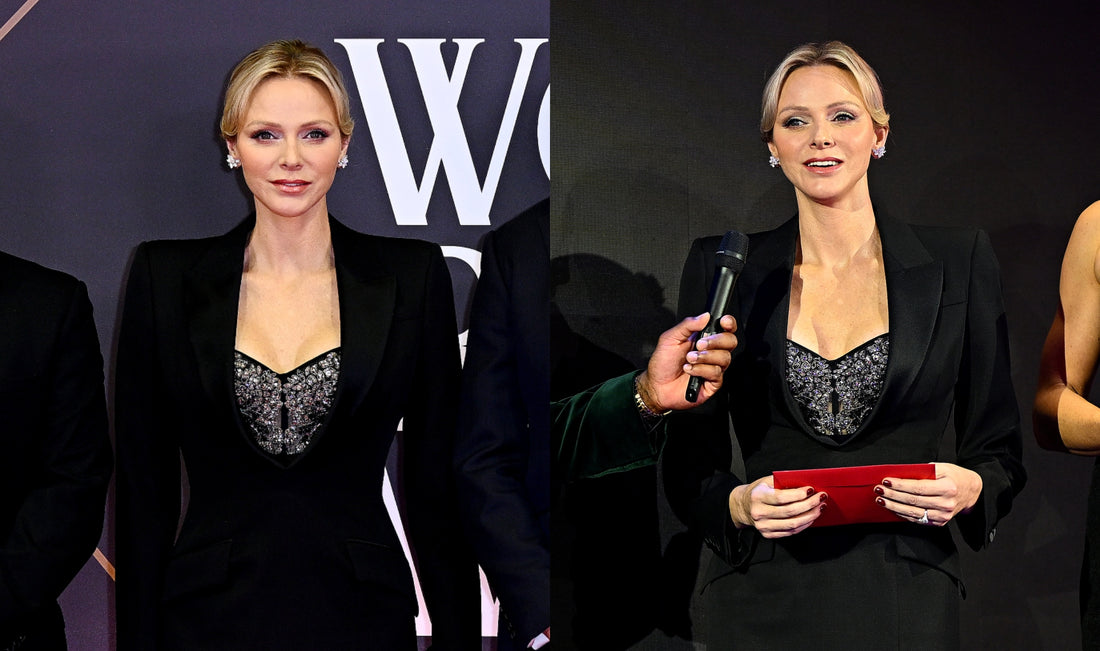 Princess Charlene's Dark Glamour Ensemble Shines At World Rugby Awards