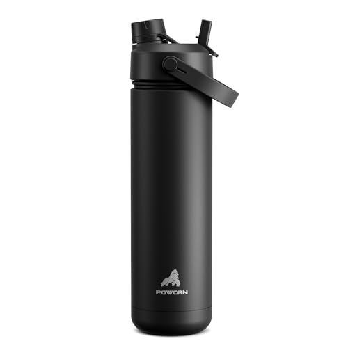 Insulated Water Bottle with Straw and Spout Lid