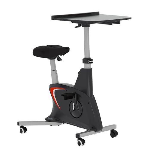 FLEXISPOT Exercise Bike with 2D Desktop, Space Saving Under Desk Bike with Removable Desk, ...