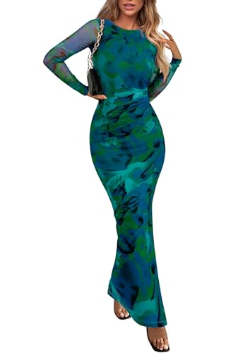 Beautiful Floral Maxi Dress for Women's Fall and Spring Elegant Events.