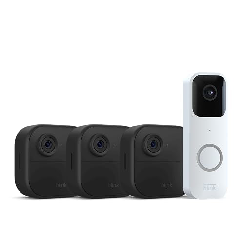 All-in-One Smart Security System with Video Doorbell and Four Cameras.