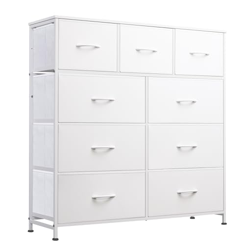 9-Drawer Dresser and Fabric Storage Tower for Bedroom Organization
