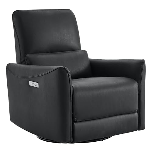 CHITA Black Power Recliner Chair with Swivel and Glider