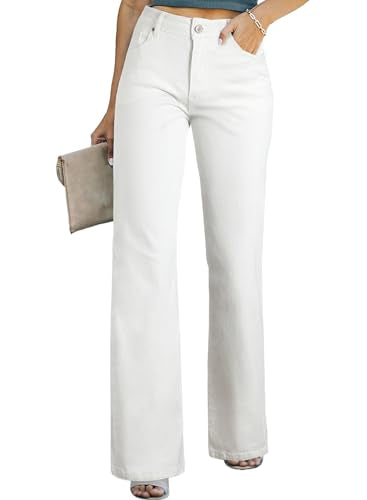 Women's High-Waisted Straight-Leg Jeans with Zip Front and Pockets.