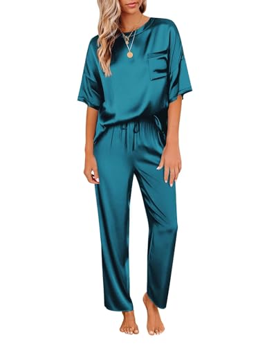 Luxurious Silk Pajama Set for Women, Comfortable Sleepwear Jacket Skirt.