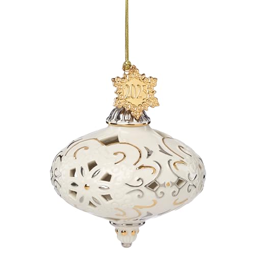 Lenox 2025 Annual Porcelain Christmas Ornament with Gold Accents