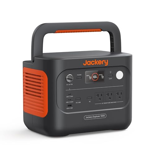 Jackery Explorer 1000 v2 Portable Power Station,1070Wh LiFePO4 Battery,1500W AC/100W USB-C Output,...