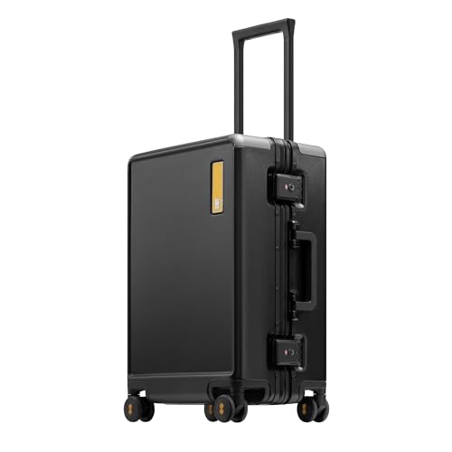 LEVEL8 Zipperless Carry On Suitcase with Aluminum Frame and Spinner Wheels