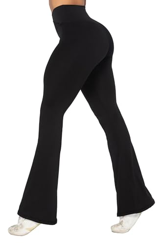 Compressive Flare Leggings with Tummy Control and Crossover Waist