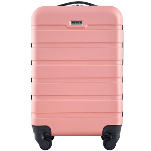 Rose Gold 20-Inch Carry-On Luggage for Travelers by Harper