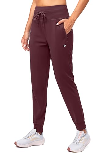 Water Resistant Thermal Winter Sweatpants for Women - High Waisted Fleece Lined Joggers