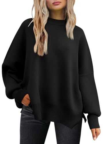 Oversized Women's Batwing Sweaters for Fall 2024 Trendy Crewneck Sweaters.