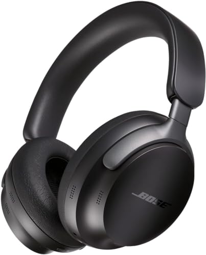 Noise-cancelling wireless headphones with spatial audio and voice assistant integration.