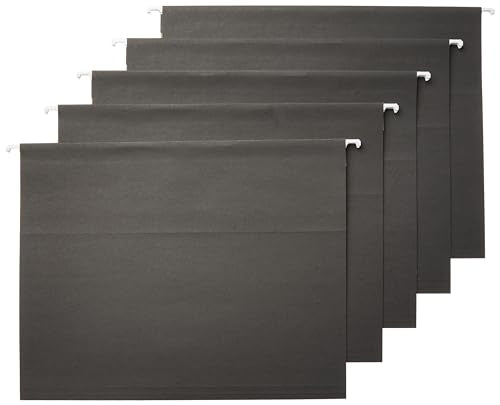 Amazon Basics 25-Pack Letter Size Hard Makeup Hanging Filing Folders.