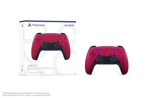 PlayStation DualSense Wireless Controller in a limited edition Cosmic Red.