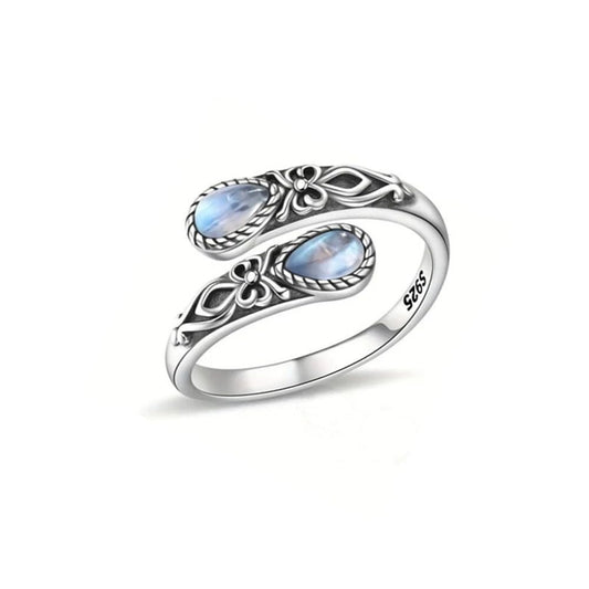 Vintage Style Moonstone Spoon Ring for Women