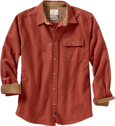 Authentic Outdoorsman Casual Shirt with Plaid Pattern and Corduroy Cuffs.