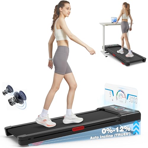 TRAILVIBER Walking Pad Treadmill with Auto Incline and RGB LED Screen