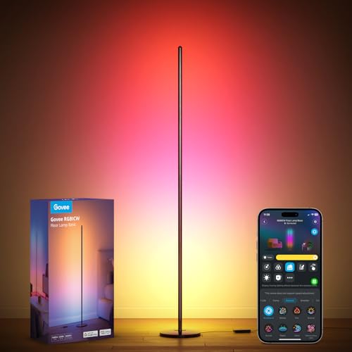 Govee RGBIC Floor Lamp, LED Corner Lamp Works with Alexa, 1000 Lumen Smart Modern Floor Lamp with ...