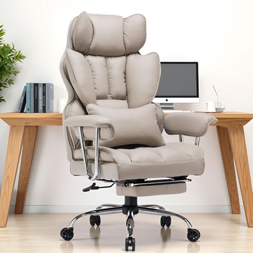 Efomao Executive Grey Chair with Big and High Back