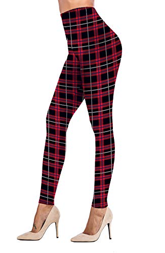 Ultra-soft, black Christmas-themed leggings for women in various sizes available.