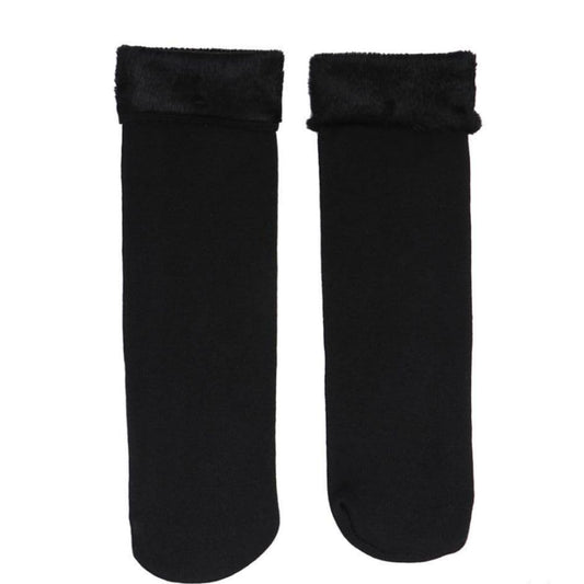Winter Warmer Snow Boots Seamless Thicken Socks Velvet Floor Stocking Wool Hosiery Cashmere(black).