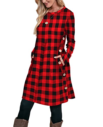 Soft, Comfy, Long Sleeve Tunic Dress with Pockets for Everyday wear.
