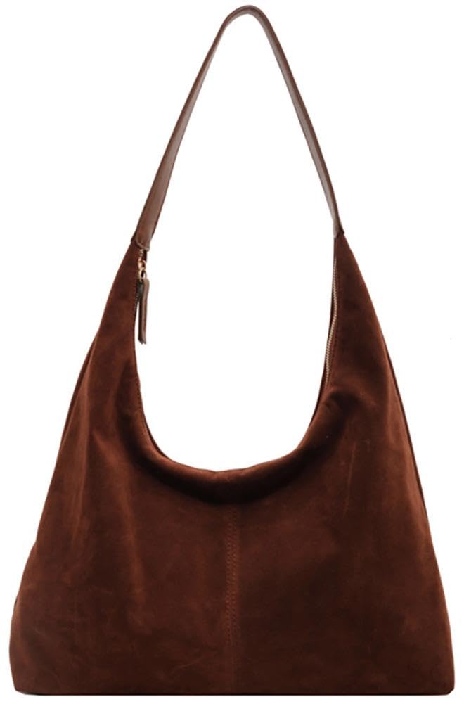 Trendy Suede Tote Bag for Women - Large Shoulder Handbag for Fall and Winter