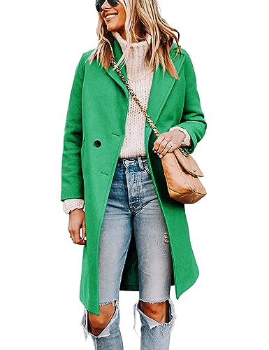 Elegant Tanming Women's Coat: Wool Blend Double Breasted Classic Style