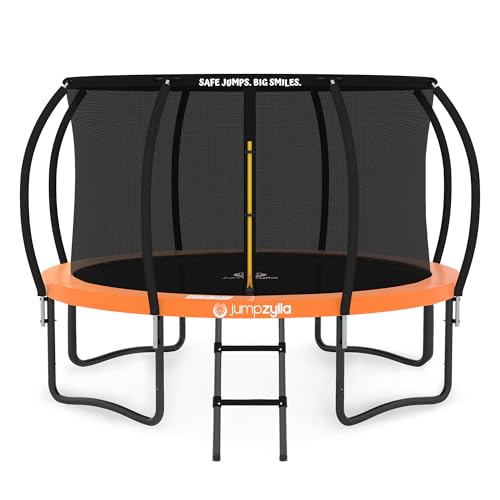 JUMPZYLLA Trampoline Outdoor 8FT 10FT 12FT 14FT 15FT 16FT with Enclosure and Ladder, ASTM Approved...
