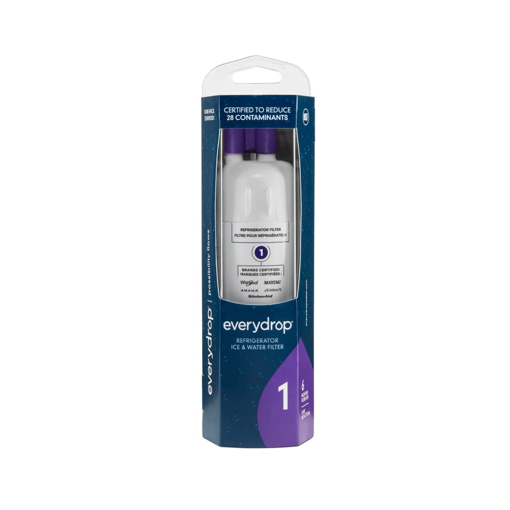 everydrop by Whirlpool Ice and Water Refrigerator Filter 1, EDR1RXD1, Single-Pack , Purple.