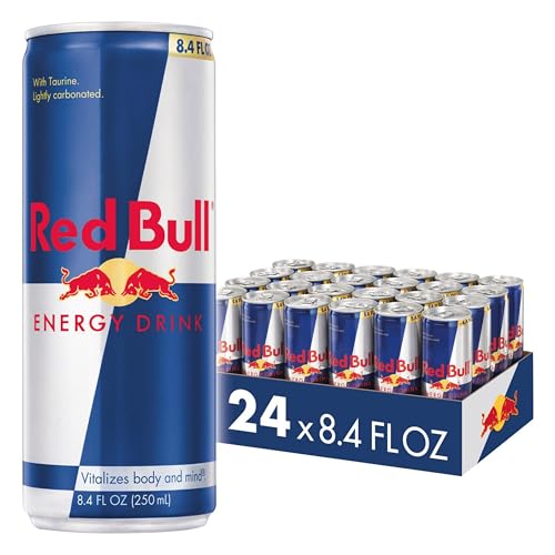 Red Bull Energy Drink with 80mg Caffeine plus Taurine ⁘ B Vitamins, 8.4 Fl Oz, Pack of 24 Cans.