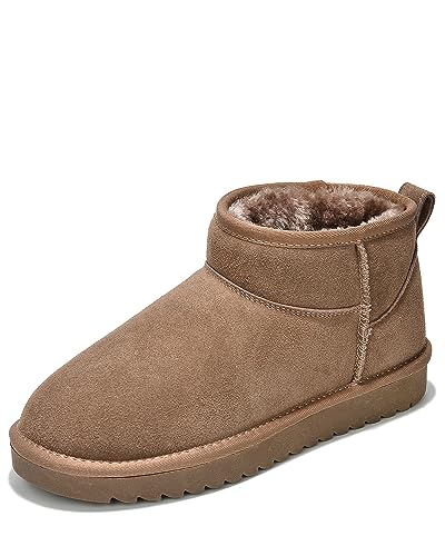 Women's Winter Waterproof Suede Ankle Boots with Memory Foam Insole.