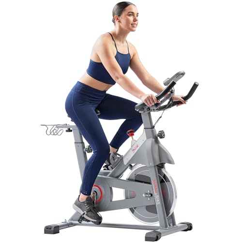 Fitness Indoor Cycling Exercise Bike with Adjustable Cushion Seat and Multi-Grip Handlebar