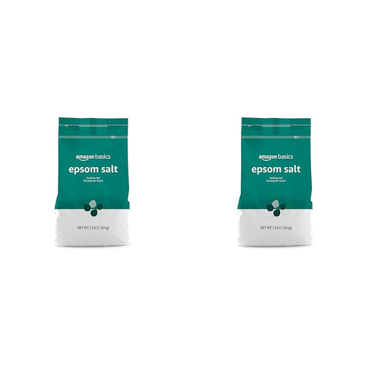 Amazon Basics Epsom Salt Soaking Aid, Eucalyptus Scented, 3 Pound (Pack of 2) (Previously Solimo).