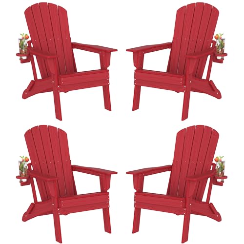 Plawdlik Folding Adirondack Chair Set Review: Durable, Weather-Resistant Outdoor Furniture Set wit...