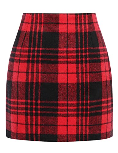 Flattering Focused Pencil Skirt Design in Wool and Plaid Pattern.