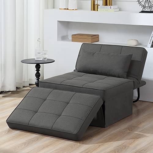 4-in-1 Multi-Function Folding Ottoman with Adjustable Backrest