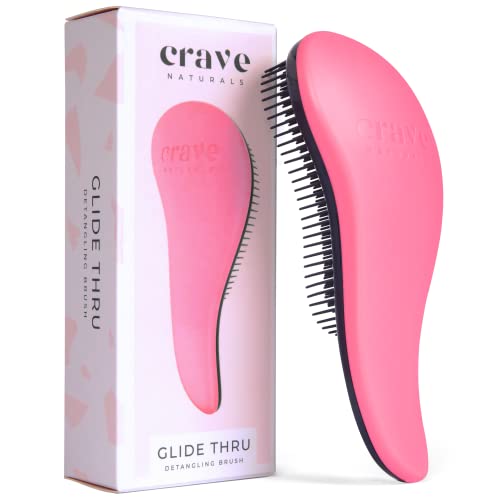Crave Naturals Glide Thru Hair Brush - Detangler Brush for Curly, Straight, Wet or Dry Hair - ...