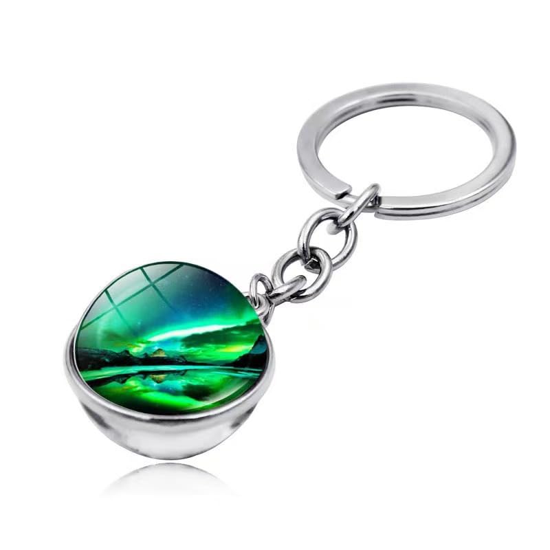 Men's and Women's Keychains, Weather Aurora Gemstone Keychain, Stylish Bag, Backpack, Car Accessor...