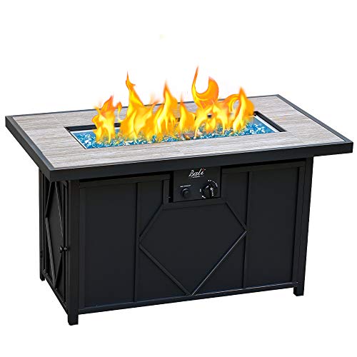 BALI OUTDOORS Rectangular Propane Gas Fire Pit Table for Patio and Backyard - 42In, 60