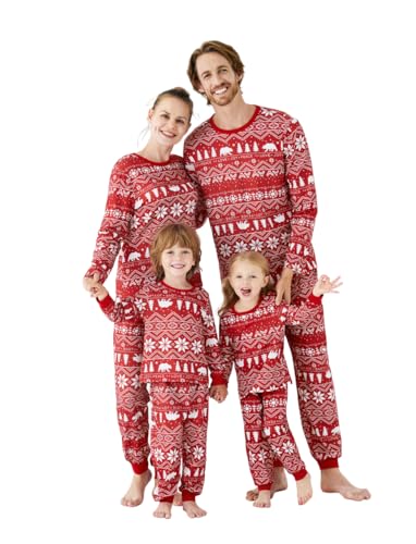 Matching Reindeer and Snowflake Pajamas for Family Christmas Cheerys.