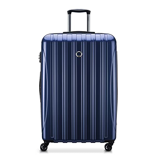 Large Expandable Luggage with Spinner Wheels in Cobalt Blue Color.