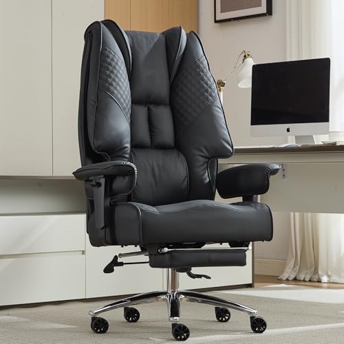 Excebet Black Office Chair with Lumbar Support
