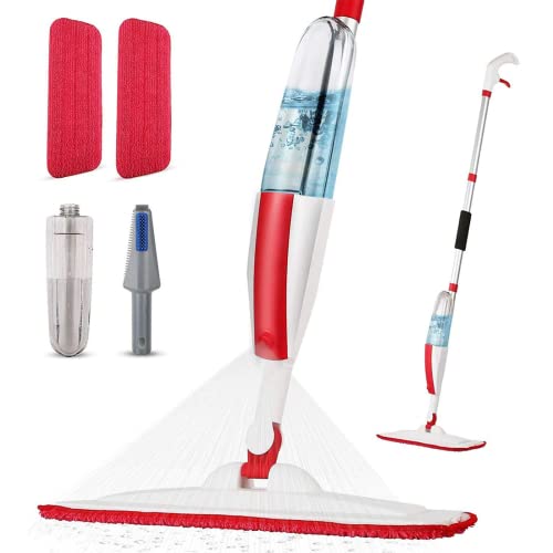 Versatile Microfiber Mop with Refillable Bottle for Effective Floor Cleaning.