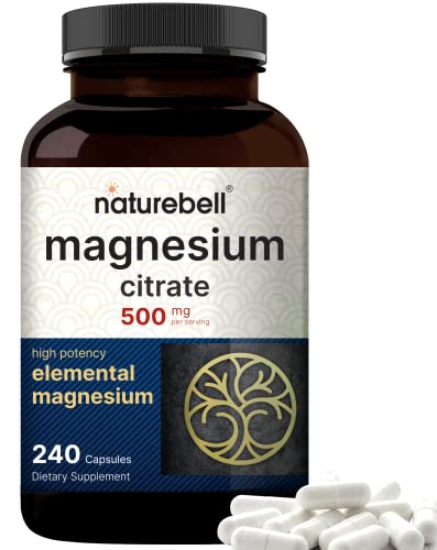 NatureBell Magnesium Citrate Supplement, 500mg, Extra Strength, Pure Mineral