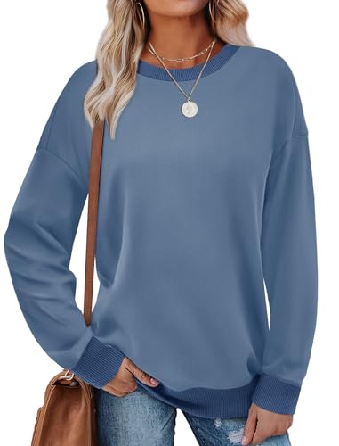 Color Block Crewneck Sweatshirt with Ribbed Trim, Long Sleeve Fashion.